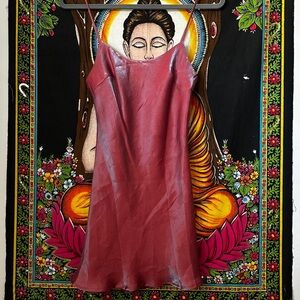 Verge Girl Satin Slip Dress in Rose Pink